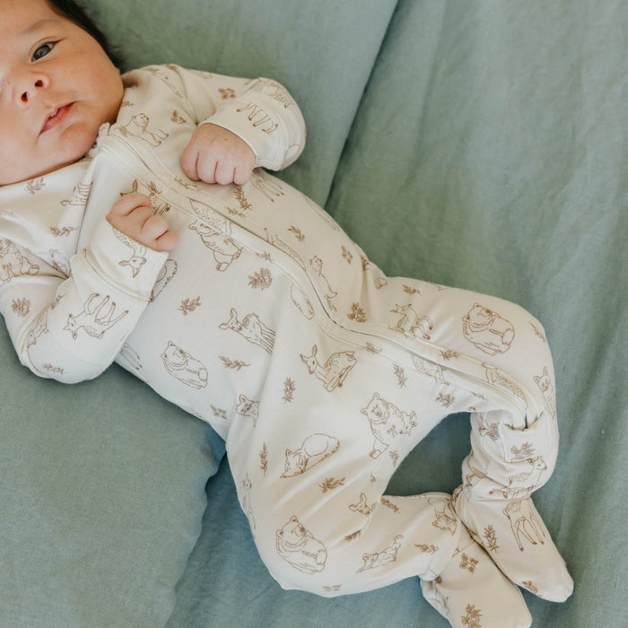 Copper Pearl Zip up Footie - Dylan