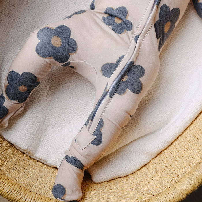 Copper Pearl Zip-up Footie - Gemma in Tan