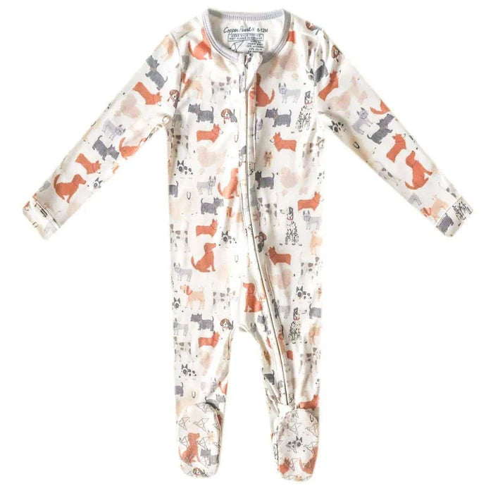 Copper Pearl Zip-up Footie - Rufus