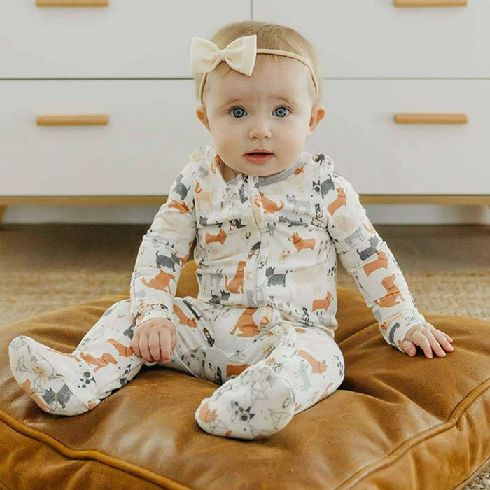 Copper Pearl Zip-up Footie - Rufus