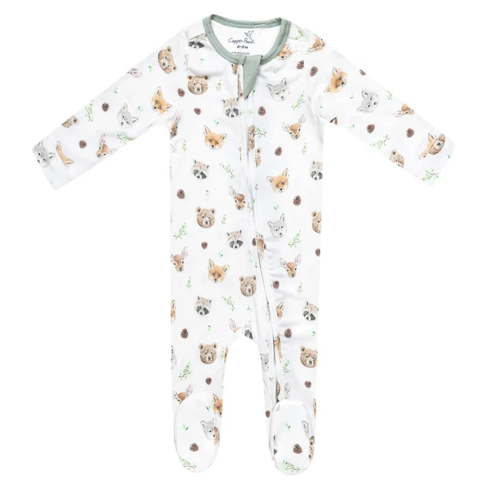 Copper Pearl Zip up Footie - Wilder