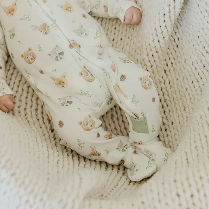 Copper Pearl Zip up Footie - Wilder