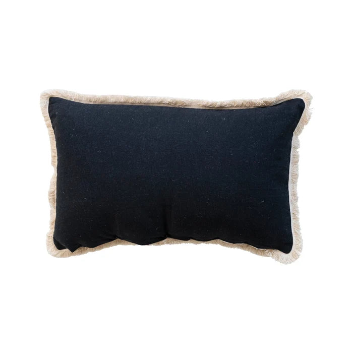 Creative Co-op Cotton Velvet Lumbar Pillow - Wicked
