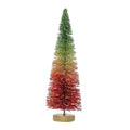 Creative Co-op Sisal Bottle Brush Tree with Wood Base - Green to Red Ombre