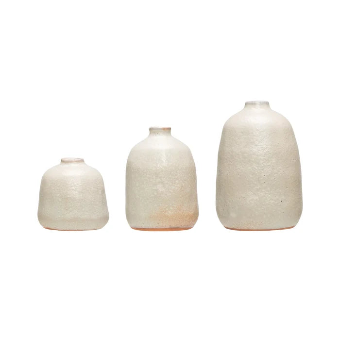 Creative Co-op Terracotta Vases - Grey Sand Finish