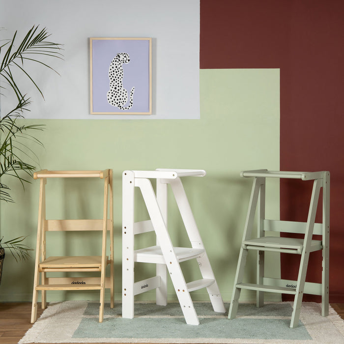 Dadada Folding Toddler Tower - Natural White Sage