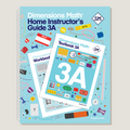 Cover of the 'Dimensions Math Home Instructor's Guide 3A' featuring the title and images of a textbook and workbook with the text '3A' on the front.