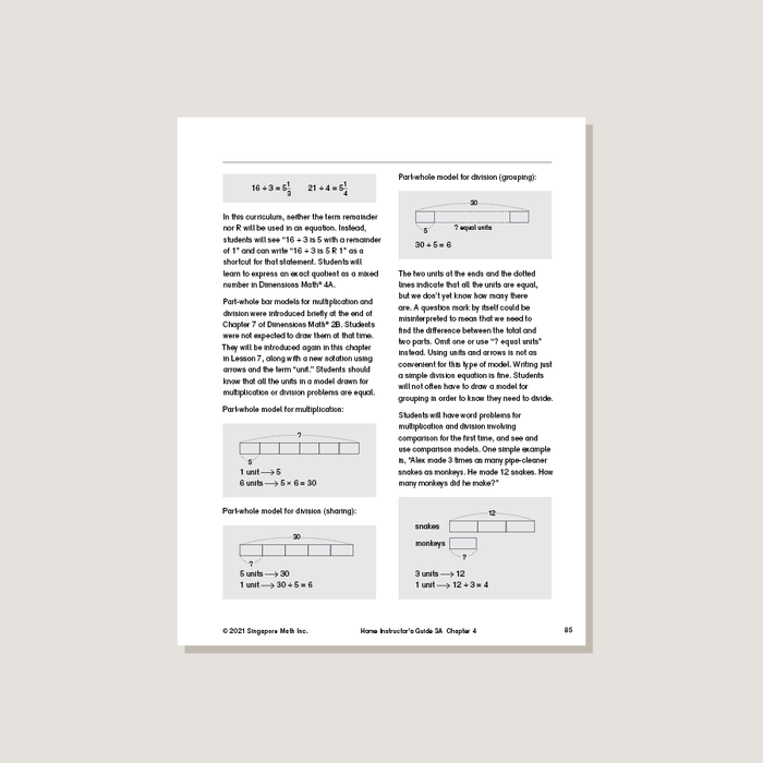 Dimensions Math Home Instructor's Guide 3A