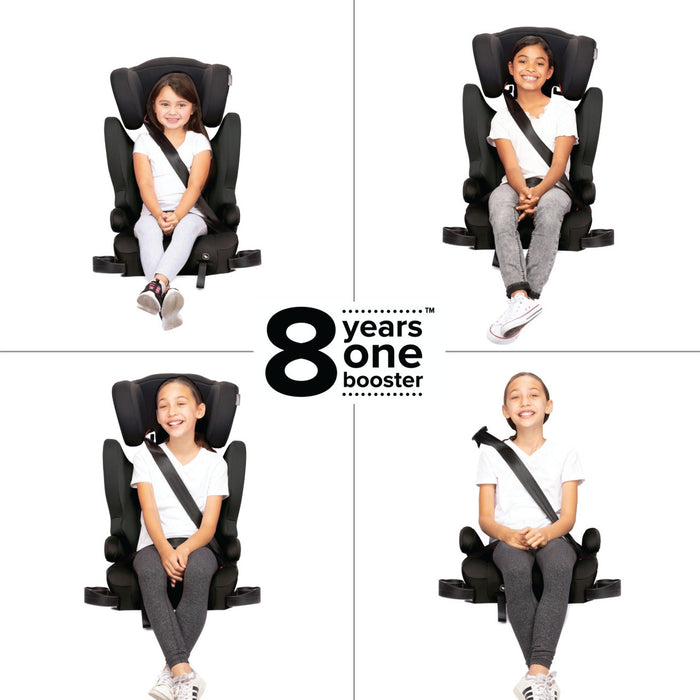 Children of various ages sitting in Diono Cambria 2XT Booster Car Seat - Black Storm