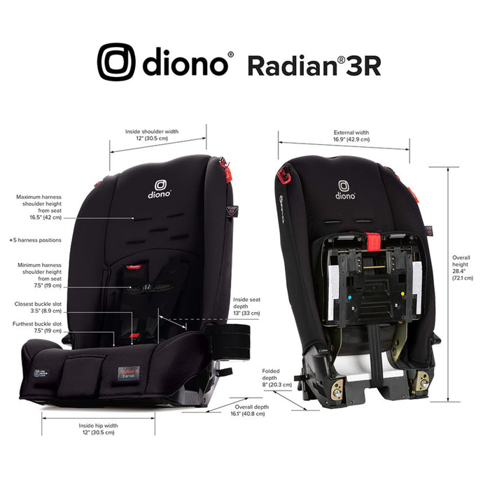 Diono Radian 3R Convertible Car Seat - Black Jet
