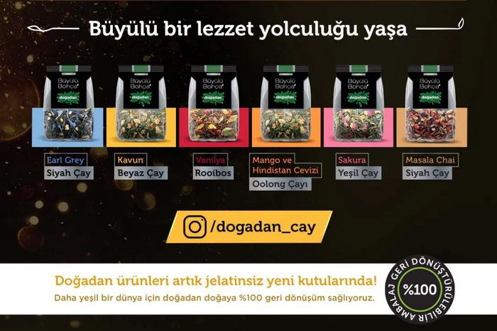 Doğadan Magical Pouch White Tea with Melon (Kavun Beyaz Çay) 10 Pack 0.42 oz (12 g)