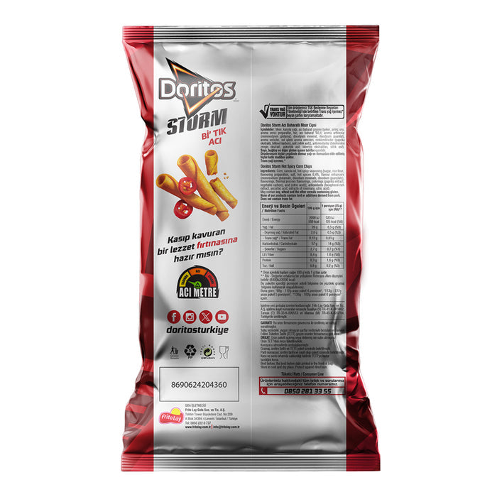 Doritos Storm Bi Tik Aci Super Size delivers the bold and fiery flavor Turkish snack lovers crave. T
