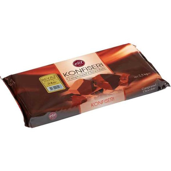 Elite Compound Chocolate Gluten-free White Chocolate for Pastry 5.5 lbs
