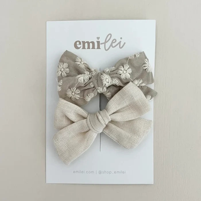 Emi Lei Alligator Clip Bow Set