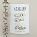 Emi Lei Fabric Barrette Hair Clip - Set of 4 - Daisy