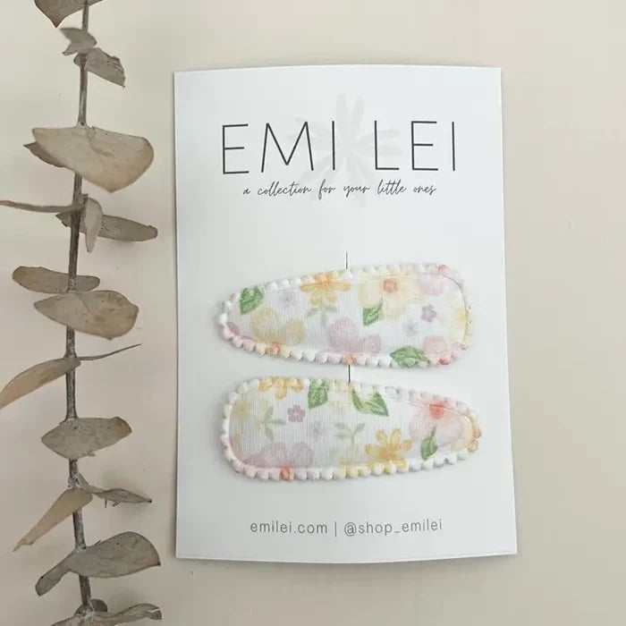 Emi Lei Fabric Hair Clip Snap Barrettes (2)