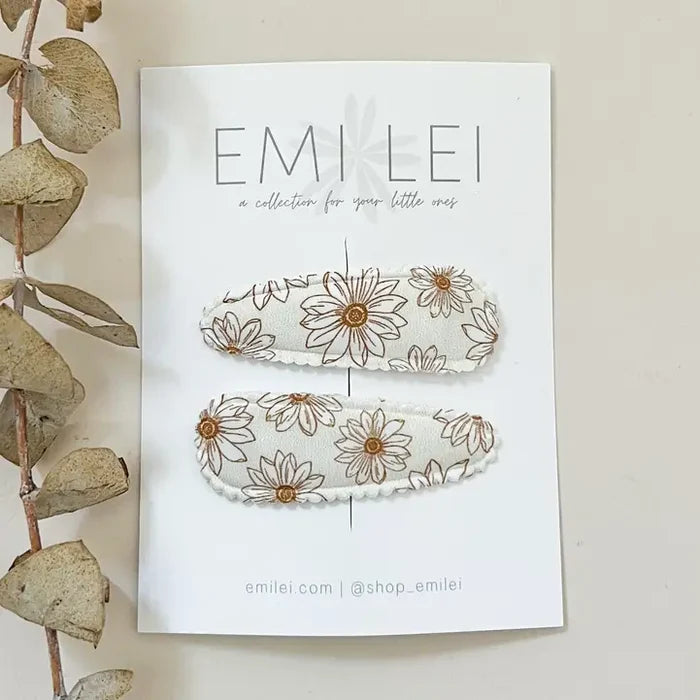 Emi Lei Fabric Hair Clip Snap Barrettes (2)
