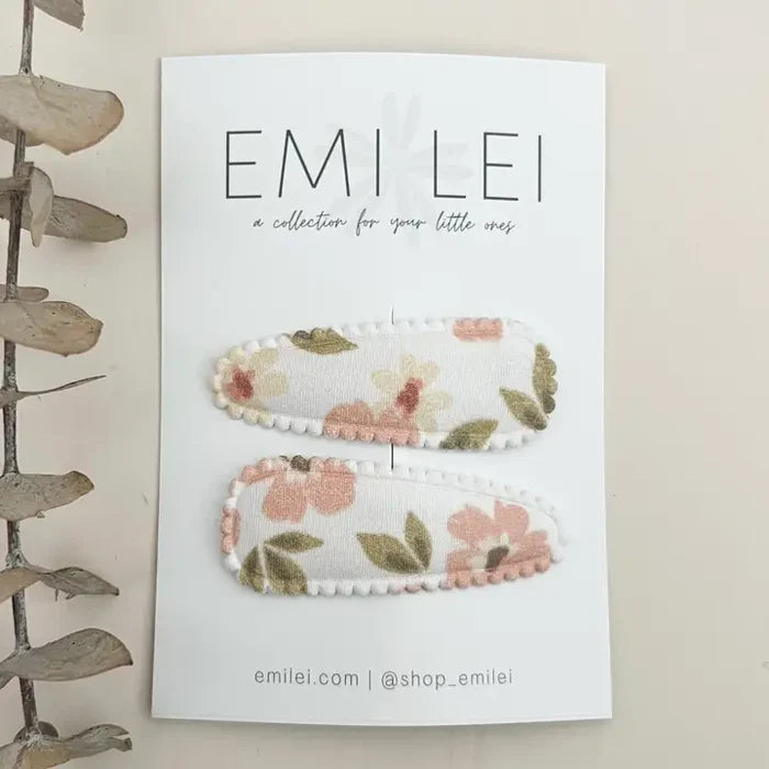 Emi Lei Fabric Hair Clip Snap Barrettes (2)