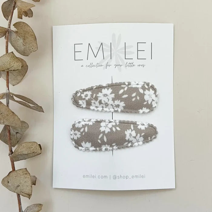 Emi Lei Fabric Hair Clip Snap Barrettes (2)