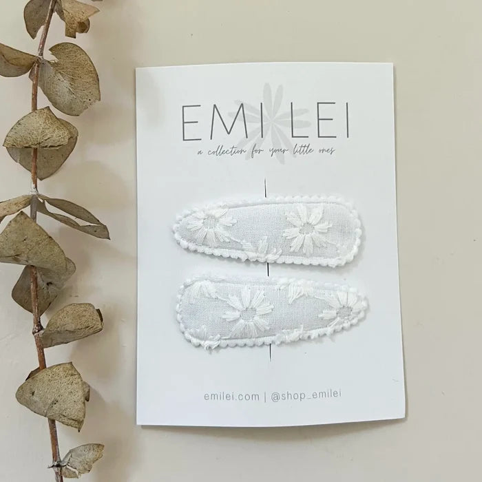 Emi Lei Fabric Hair Clip Snap Barrettes (2)