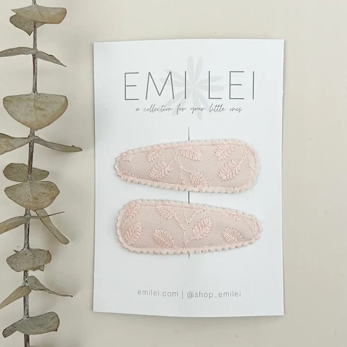 Emi Lei Fabric Hair Clip Snap Barrettes (2)