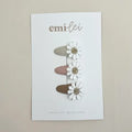 Emi Lei Mini Fabric Hair Clip Snap Barrettes - Set of 3