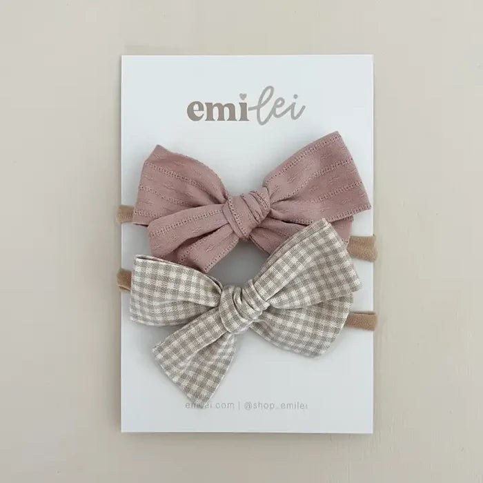Textured Mauve/ Mini Check