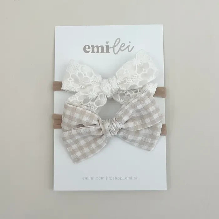 Lace & Neutral Gingham