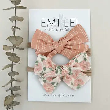 Emi Lei Nylon Stretchy Bow Headband Set