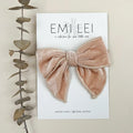 Emi Lei Velvet Fable Bow - Nylon Heaband - Blush