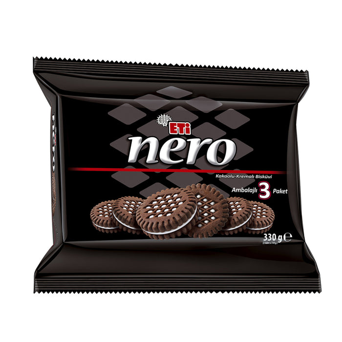 Eti Nero Cacao Cream Biscuit brings together rich cocoa biscuits and a smooth cream filling for a sa