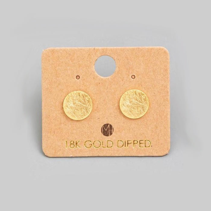 Fame Circle Disc Stud Earrings - Gold