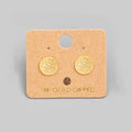 Fame Circle Disc Stud Earrings - Gold