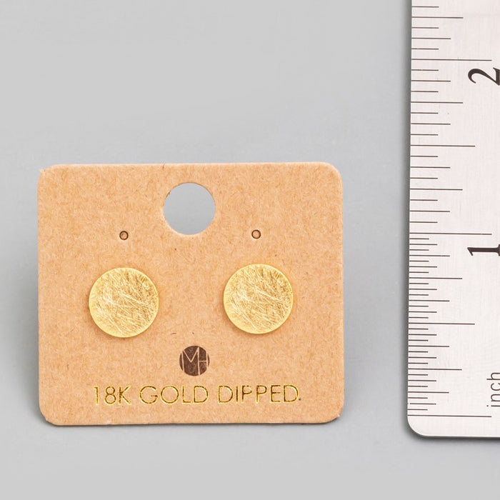 Fame Circle Disc Stud Earrings - Gold