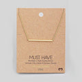 Fame Cylinder Bar Pendant Necklace - Gold