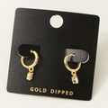 Fame Gold Dipped Mini Rhinestone Huggie Earrings