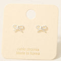 Fame Gold / Silver Dipped Mini CZ Bow Stud Earrings