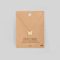 Fame Metallic Dainty Butterfly Pendant Necklace - Gold