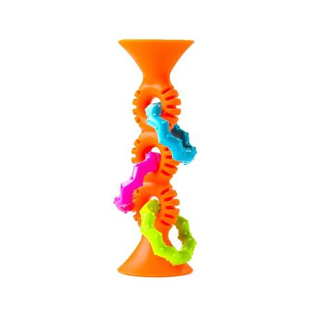 Fat Brain Toys PipSquigz Loops Suction Rattle Toy - Orange
