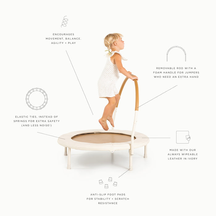 Little girl bounces on Gathre Trampoline
