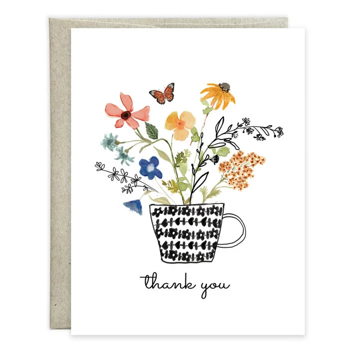 GINA B DESIGNS Boxed/Packaged Blank Note - Flower Tea Cup