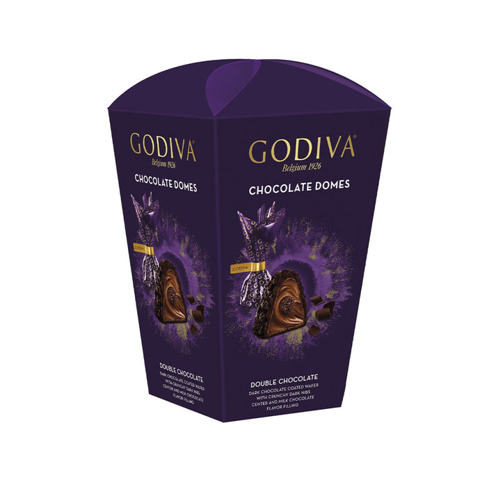 Experience the luxurious taste of Godiva Dark and Milk Chocolate Crunch with rich chocolate pieces in every bite.