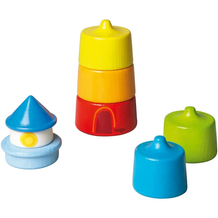 HABA USA Lighthouse Wooden Rainbow Stacker