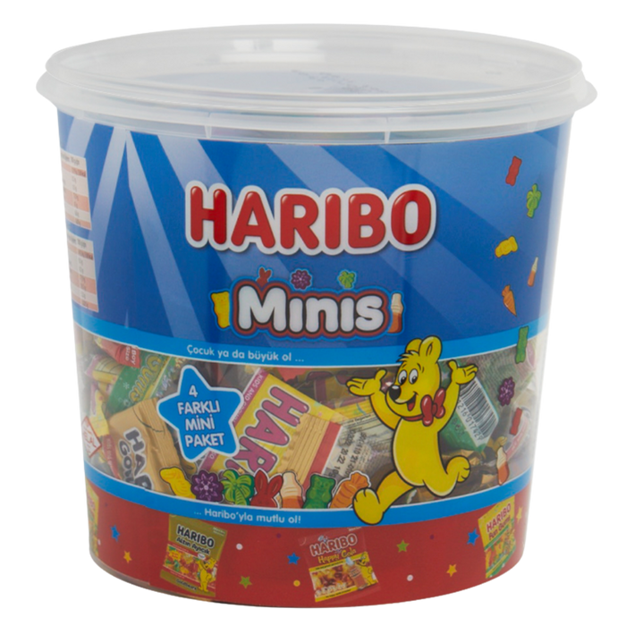 Haribo Minis includes 100 pcs of 10 grams haribo packs