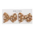 High Fives Floral Linen Bow Clips - Piggy Set