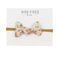 High Fives Floral Linen Knot Bow Nylon Headband