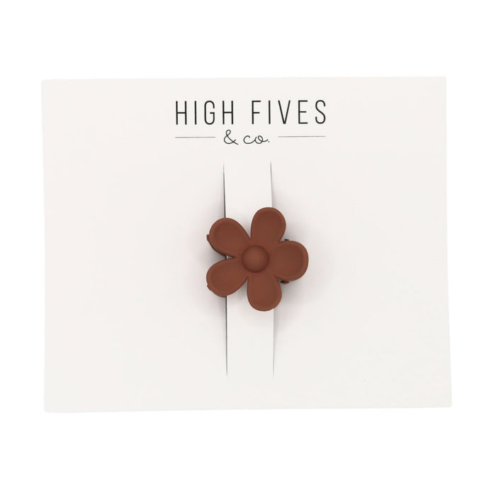 High Fives Flower Hair Claw Clips - 1.35" - Almond Brown