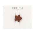 High Fives Flower Hair Claw Clips - 1.35" - Almond Brown
