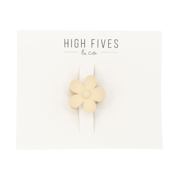 High Fives Flower Hair Claw Clips - 1.35" - Cream