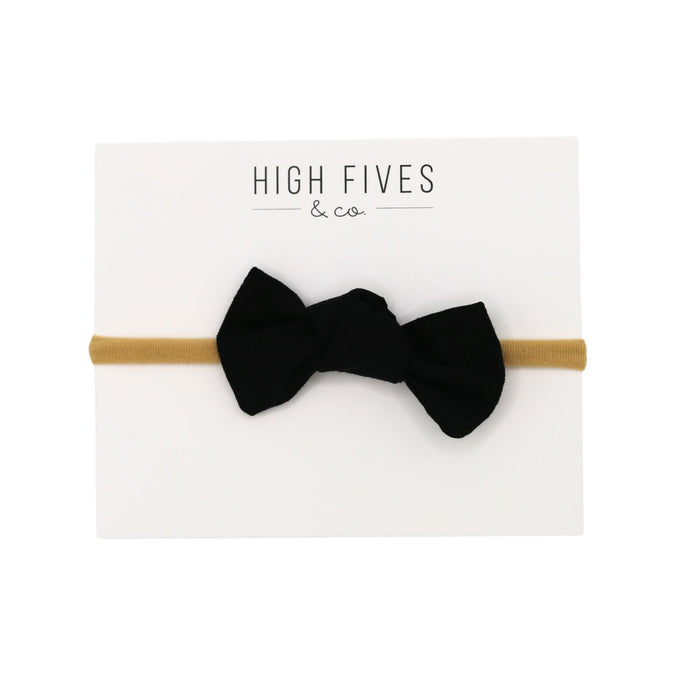 High Fives Linen Knot Bow Nylon Headband